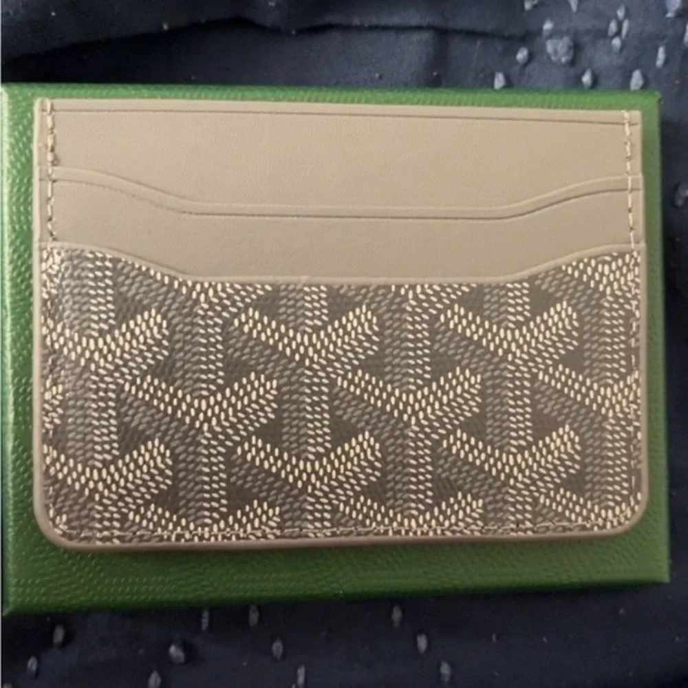 Goyard Green and Gray Card Holder